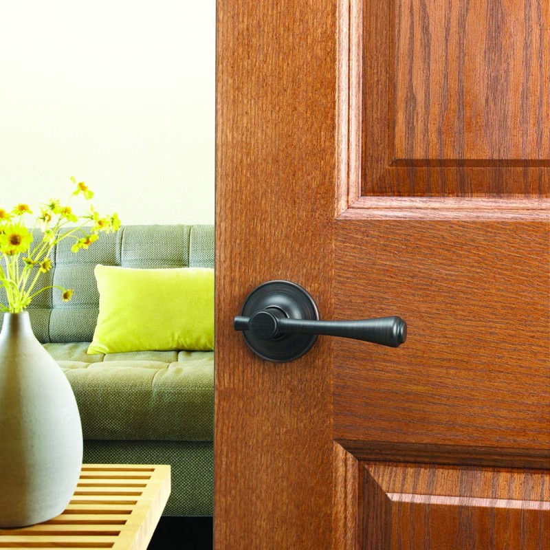 Design House 702431 Ironwood 2-Way Adjustable Privacy Door Lever, Brushed