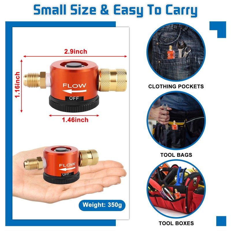 Boltigen HVAC Nitrogen Regulator, Adjustable Nitrogen Purge Tool, 1/4'' Flare