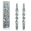 Unscented Floral Taper Candle Spiral Candlesticks - Set of 2