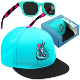 Get Trend Fortnite Cappello Baseball Occhiali da Sole Bambino Set, Protezione UV 100%, Essenziale Vacanze, Regalo per Ragazzi (Blu Fortnite)