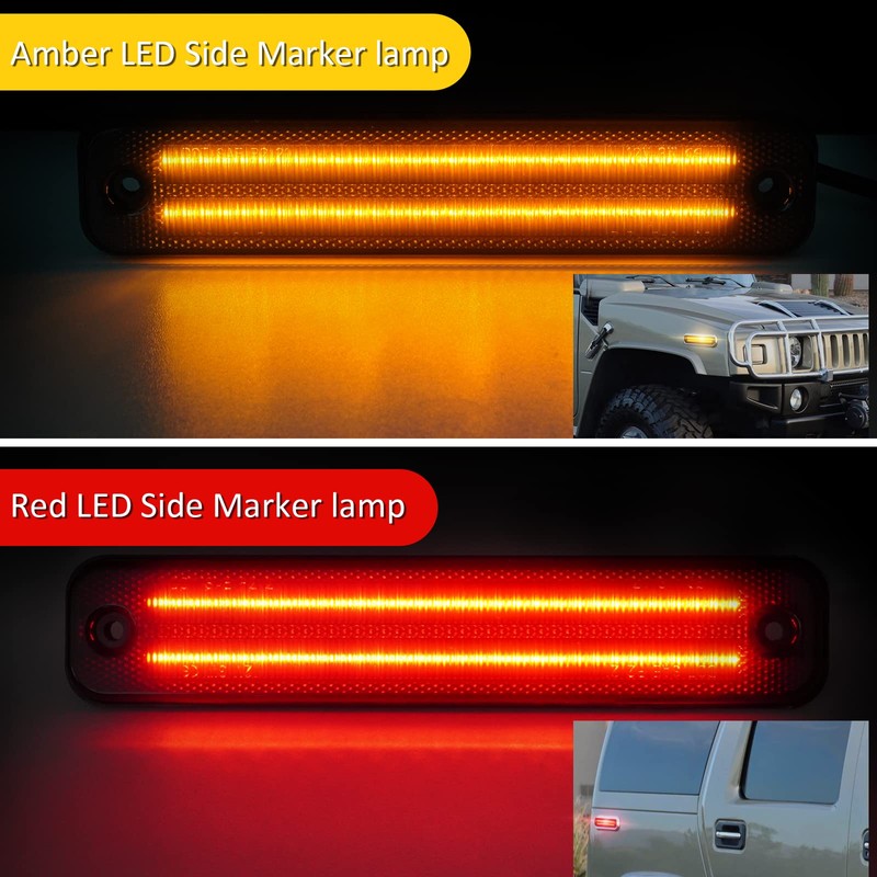 Bestview 2-Row Full LED Side Marker Lights for Hummer H2