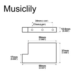 Musiclily Ultra 37mm Full Solid Steel L Shaped Tremolo Block for Electric Guitar Floyd Rose Locking Tremolo Bridge