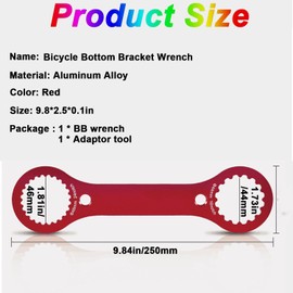 Mtxorvix Bicycle Double-Ended Bottom Bracket BB Spanner, Bottom Bracket Wrench, Red Multifunctional BB Axis Wrench 16 24 Notch DUB/TL-FC32 Mountain Bike Repair Tool with TL-FC25 TL-FC24 Adapter Tool