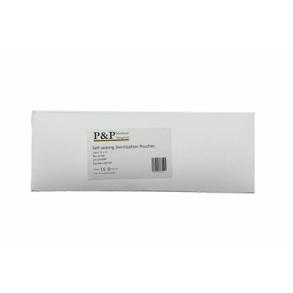 P&P Medical Surgical Sterilization Pouches 3.5”x9” Self-Sealing Bags with Indicators