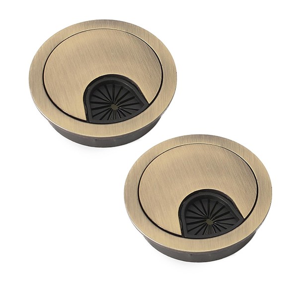 2 Pieces Zinc Alloy Wiring Box, Desk Wiring Hole, Cable