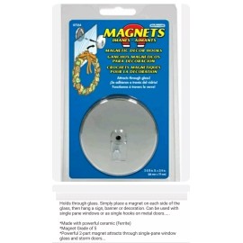 Master Magnetics Magnetic Hook For Single Pane Glass Doors and Windows 35lb Pull