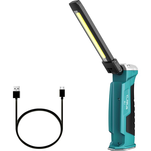 KLARUS LED Work Light, 550 Lumens Rechargeable COB Work Light with Magnetic Base and Hook