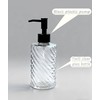 500ml/17 Oz Textured Hand Glass Soap Dispenser with Black Plastic