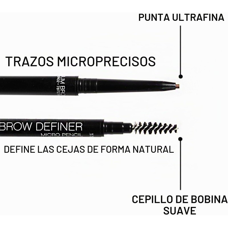 Lápiz Definidor de Cejas Palladio Retráctil Ultra Preciso, Ash Brown