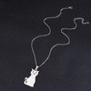 HUASAI Silver Cat Necklace for Women - Adult, Unisex -