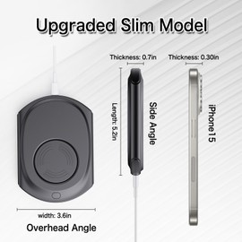 INFOTOP Mouse Jiggler, Ultra Slim, 20dB Quiet & Noiseless, Undetectable Mouse Mover Simulates Realistic Movement, Driver-Free Shaker for Keeping The PC Active and Secure