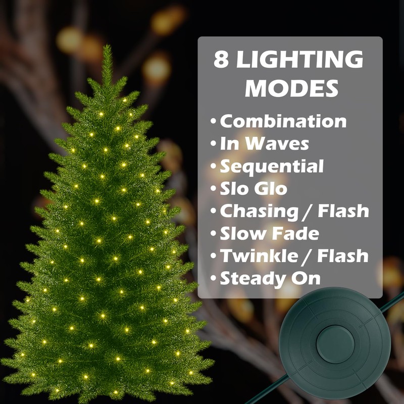 Goodsby 8 Lights Mode Power Cord 6 FT On/Off Foot