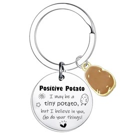 Positivity Gift Keychain Easter Gifts for Adult Women Men Easter Egg Basket Party Gift Vegetarian Gift Potato Lover Gift Potato Gift
