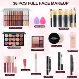 Makeup Kit for Women Full Kit, Professional Makeup Kit for Teens or Adult, All in One Makeup Sets Include Eyeshadow Palette Lipstick Concealer Foundation Mascara Loose Powder Etc