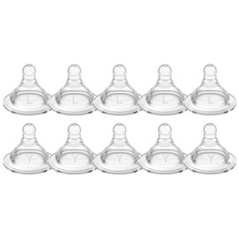 TOVVILD Baby Bottle Nipples, Silicone Fast Flow & Y-Cut Flow, 6m+ & 9m+, Compatible with Wide-Neck Bottles, Baby Bottle-Feeding Supplies,10 Pack