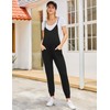FABRACK Women's Maternity Jumpsuits Loose Adjustable Spaghetti Strap Jogger Overalls