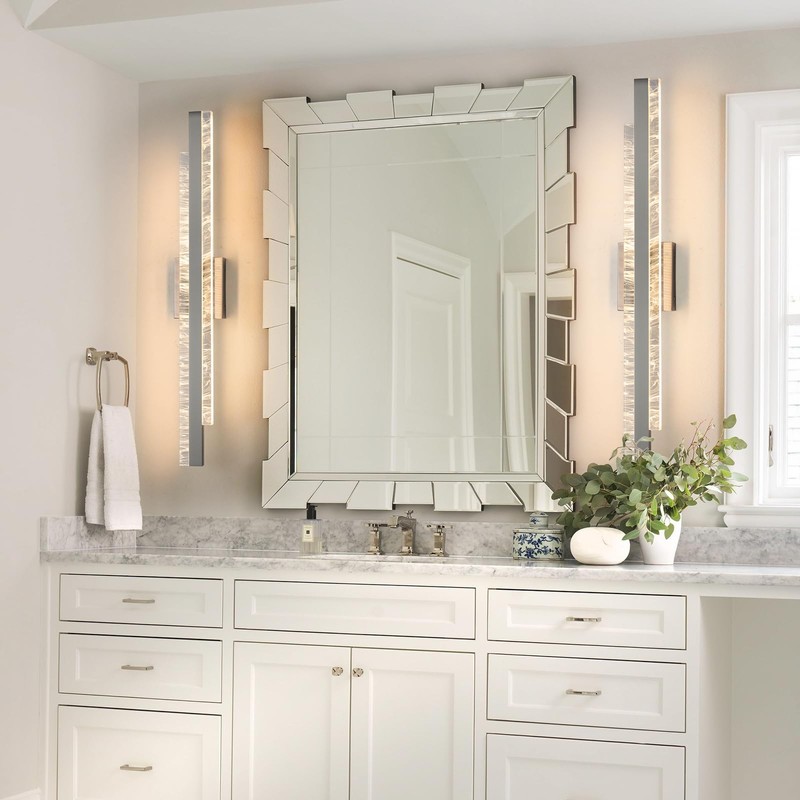 HAHZT Modern Bathroom Vanity Light: Brushed Nickel 32 inch 28W