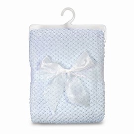 Jewels By Lux Blue Bumpy Corn Fleece Baby Blanket