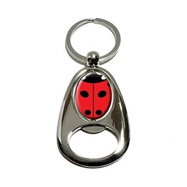 GRAPHICS & MORE Lady Bug - Insect Ladybug - Chrome Plated Metal Spinning Oval Design Bottle Opener Keychain Key Ring