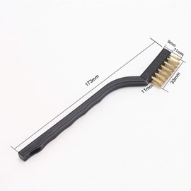 15PCS Mini Wire Brush Set, Stainless Steel Bristle Brush, Curved Handle Masonry Brush, for Clean Welding Slag, Paint Stains, Doors, Floor Tiles and Other Cracks (Nylon Wire, Copper Wire, Steel Wire)