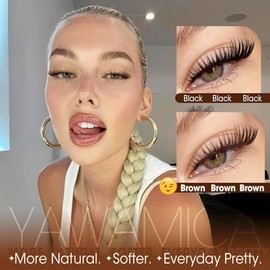 Brown Lash Clusters Natural Eyelash Clusters Soft Wispy Dark Brown Individual Lashes, CC Curl Brown Cluster Eyelash Extensions 10-14mm DIY Beginner-Fr