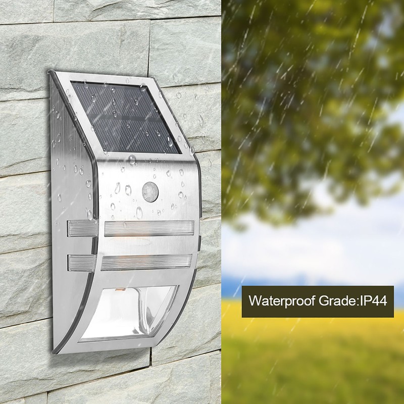 Solar Powered PIR Motion Sensor 2 LED Path Wall Light