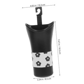 PACKOVE Car Umbrella Storage Bucket Space-saving Backseat Hanging Organizer for Umbrellas and Waste Stylish Multi-functional Car Accessory Beige Floral Design