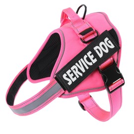 MUMUPET Service Dog Harness, No-Pull Reflective Service Dog Vest, Breathable Adjustable Pet Harness with Handle for Outdoor Walking - No More Pulling, Tugging or Choking