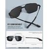 LUENX Polarised Sunglasses Mens Womens UV400-Protection Square Polygon Sunglasses Retro