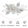 Mabor White Flower Hair Clip Bridal Hair Flowers with Silver