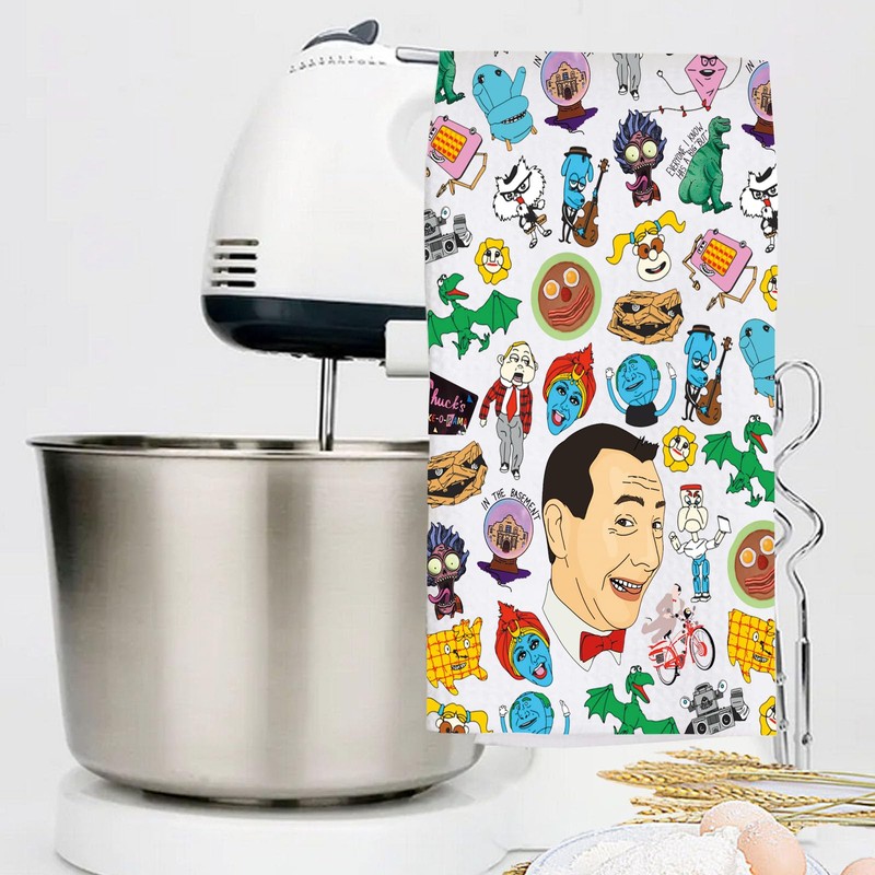 LEVLO 80s Peewee Herman Kitchen Towel Pee-Wee Herman & Dottie