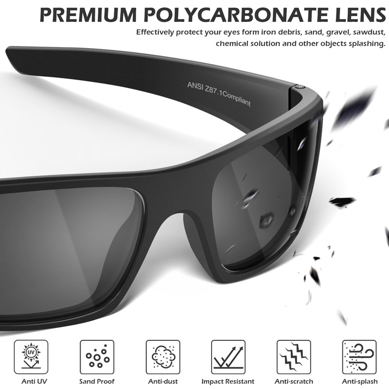 OXG 12 Pairs Grey Safety Glasses for Men and Women,