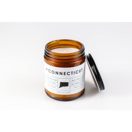 Connecticut State Candle - Rambling Caravan - Soy/Coconut Wax, Cotton Wick, Phthalate Free (7oz) Sea Salt and Orchid