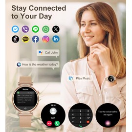 Small Smart Watch for Women with Bluetooth Call, 1.27" Fitness Watch Step Counter Heart Rate Sleep Monitor 100+ Sports Modes Fitness Tracker, DIY Dial Stylish Ladies Watch, Smartwatch Android iOS 41mm