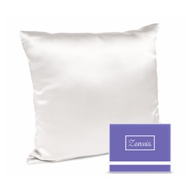 Zenssia Silk Pillowcase 40 x 40 cm, 100% Mulberry Silk for Hair and Skin with Hidden Zip, Super Soft, Breathable, 1 Piece, White