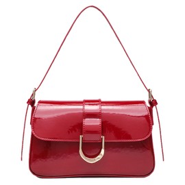 CCAIPU Shoulder Bag for Women Clutch Purse Handbag Leather Crossbody Hobo Bag with Adjustable Strap (Red)