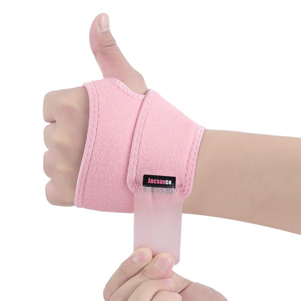 Wrist Bandages, Compression Bandage for Pain Relief, Wrist Support for Sports, Fitness, Weight Sports and Everyday Wear, Wrist Wrap for Men and Women, Suitable for Left and Right Hand (Pink)