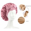 CHUNG Women Hair Bonnets Double Layer Satin Silk Bonnet Hat