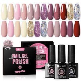 UR SUGAR UV Gel Nagellack Nudefarben Rose, Schellack Nagellack Rose Gel Nagellack Gellack UV Farbgel Set Starter Set für Nagelstudio Nagel Set mit Geschenkbox Maniküre Set