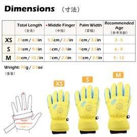 TRIWONDER Thermal Fleece Ski Gloves, Snowboarding Gloves, Warm Winter Gloves for Children, yellow