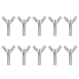 M8 x 16mm Wing Nuts Bolts, 304 Stainless Steel Butterfly Wing Bolts, Heavy Duty Hand Twist Tighten Fasteners Parts Screws for DIY Tools, Pack of 10