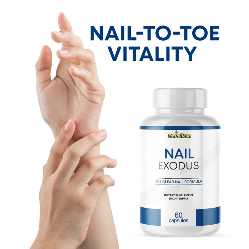 Pelican Vitamins Nail Exodus- Nail Support- 5 Bottles- 300 Capsules