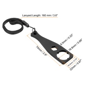 PATIKIL 2 Pack Aluminium Alloy Camera Tighten Knob Bolt Nut Screw Wrench with Lanyard for Action Camera, Black