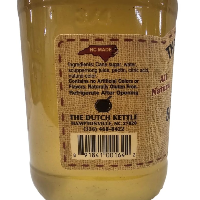 The Dutch Kettle Scuppernong Jelly 2/19 Oz Jars with Fabric