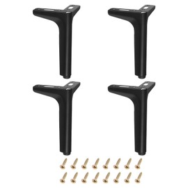 uxcell Furniture Legs Set of 4 5" - Carbon Steel Modern Furniture Legs Triangle Support Legs for Sofa Bedside Table Coffee Table Replacement Legs (Cushion Black)