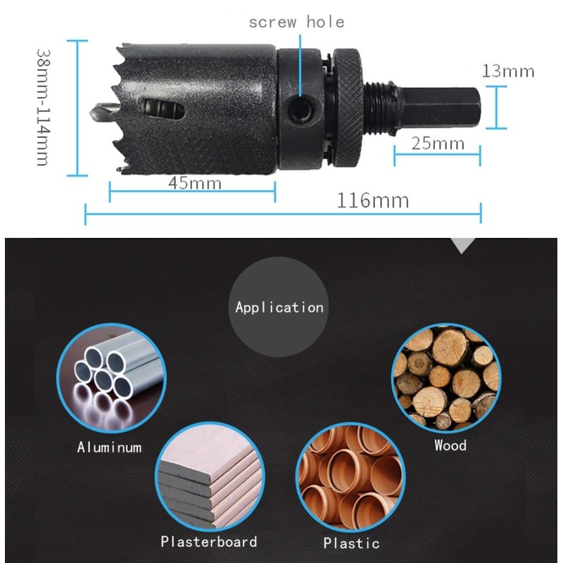 SYDARSYN 57 mm Hole Saw Drill Bit M42 HSS Hole