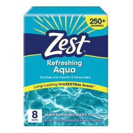 Zest 8-Bar Bath Size Soap, Aqua, 4 Ounce
