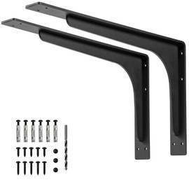 PICESA 30"x 18"Shelf Brackets,L Shelf Brackets, die-cast Formation, Vertical Angle, Premium Alloy Metal Heavy Duty Shelf Bracket, Corner Brace Joint,Pack of 4. (30 INCH x 18 INCH)