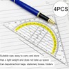 WUBAYI Set Square with Handle Transparent 14 cm Protractor for