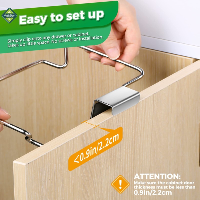 HNYYZL Trash Bag Holder,2 Pack Trash Bag Holder for Cabinet